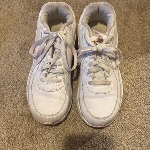 Youth Nike Air Max White Sneakers with Pink Details